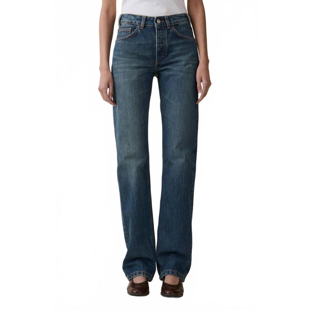 NEW JEANERICA sisli mid rise straight leg jeans in tinta verde